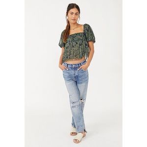 Free People Penelope Square Neck Blouse
